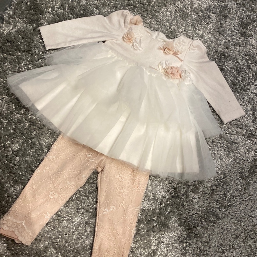 Baby biscotti baby girl lace outfit